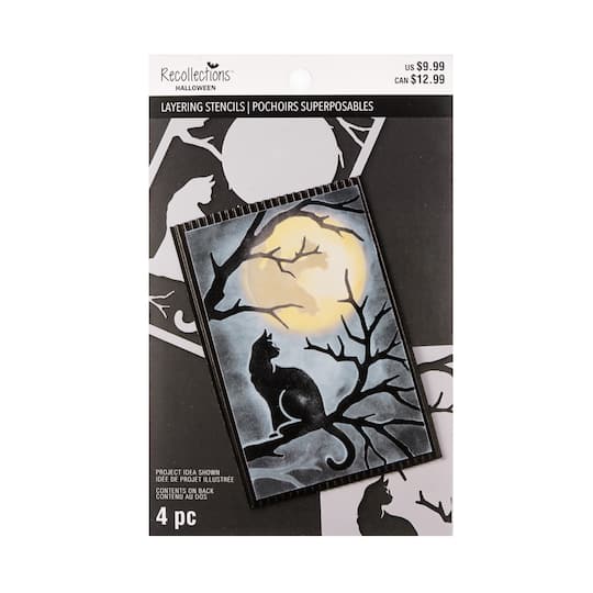 Cat & Full Moon Layering Stencil Set by Recollections™